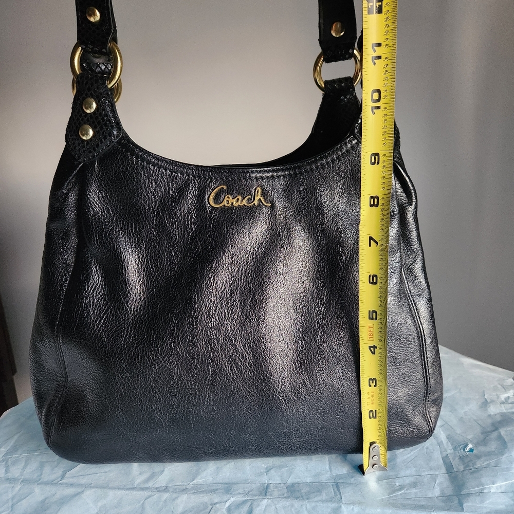 Coach Black Ashley Leather Hobo Bag EUC - Picture 3 of 11